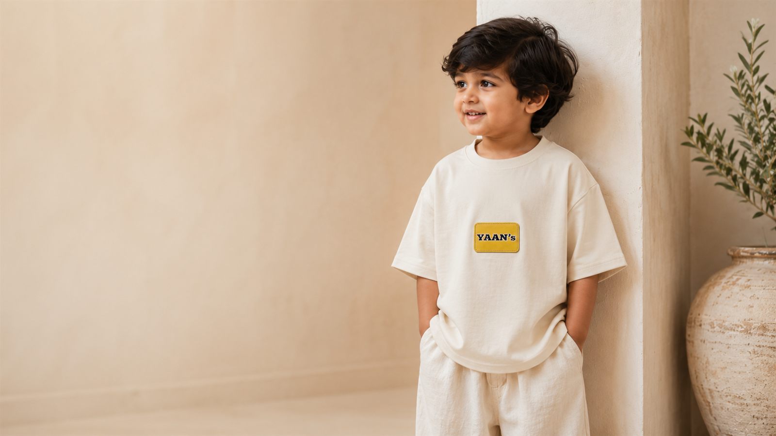 Signature Patch Tee — Ecru