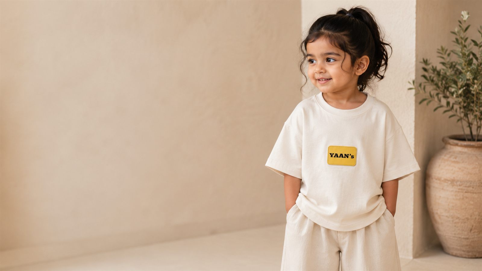 Signature Patch Tee — Ecru