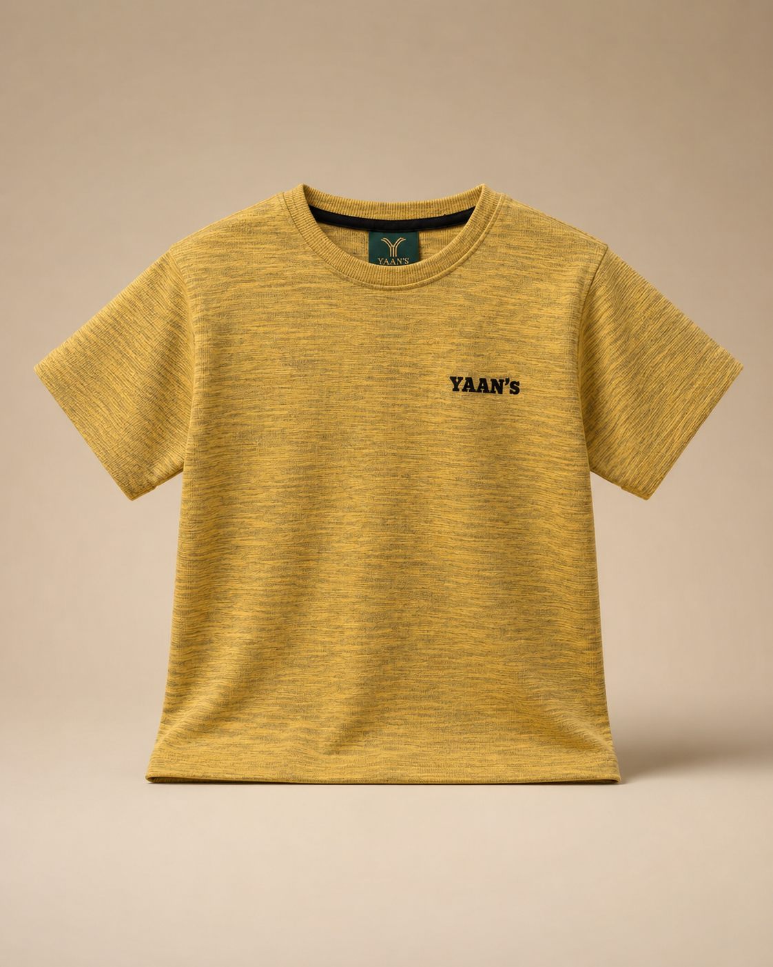 Marled Crew Tee — Mustard